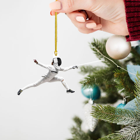 MAPrints Personalized Fencing Christmas Ornament, Fencing Lovers Ornament, Fencing Acrylic Ornament, Christmas Fencer Decor, Fencing Player Ornament Xmas Keepsakes 2024, Great Gift for Fencer (FC 1)