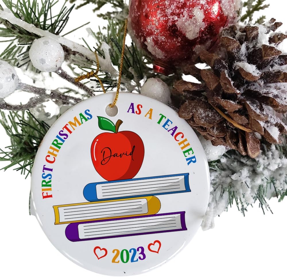 MAPrints Teacher Ceramic Ornaments Christmas 2024, Teacher Appreciation Gifts for Women, Teacher Ceramic Ornaments, Thank You Appreciation Ornaments, Keepsake Gifts for Teacher (TC 10)