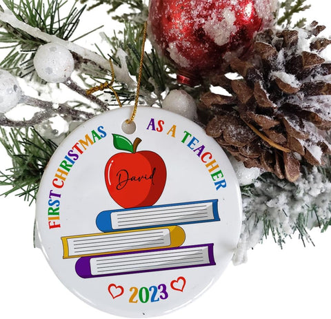 MAPrints Teacher Ceramic Ornaments Christmas 2024, Teacher Appreciation Gifts for Women, Teacher Ceramic Ornaments, Thank You Appreciation Ornaments, Keepsake Gifts for Teacher (TC 10)