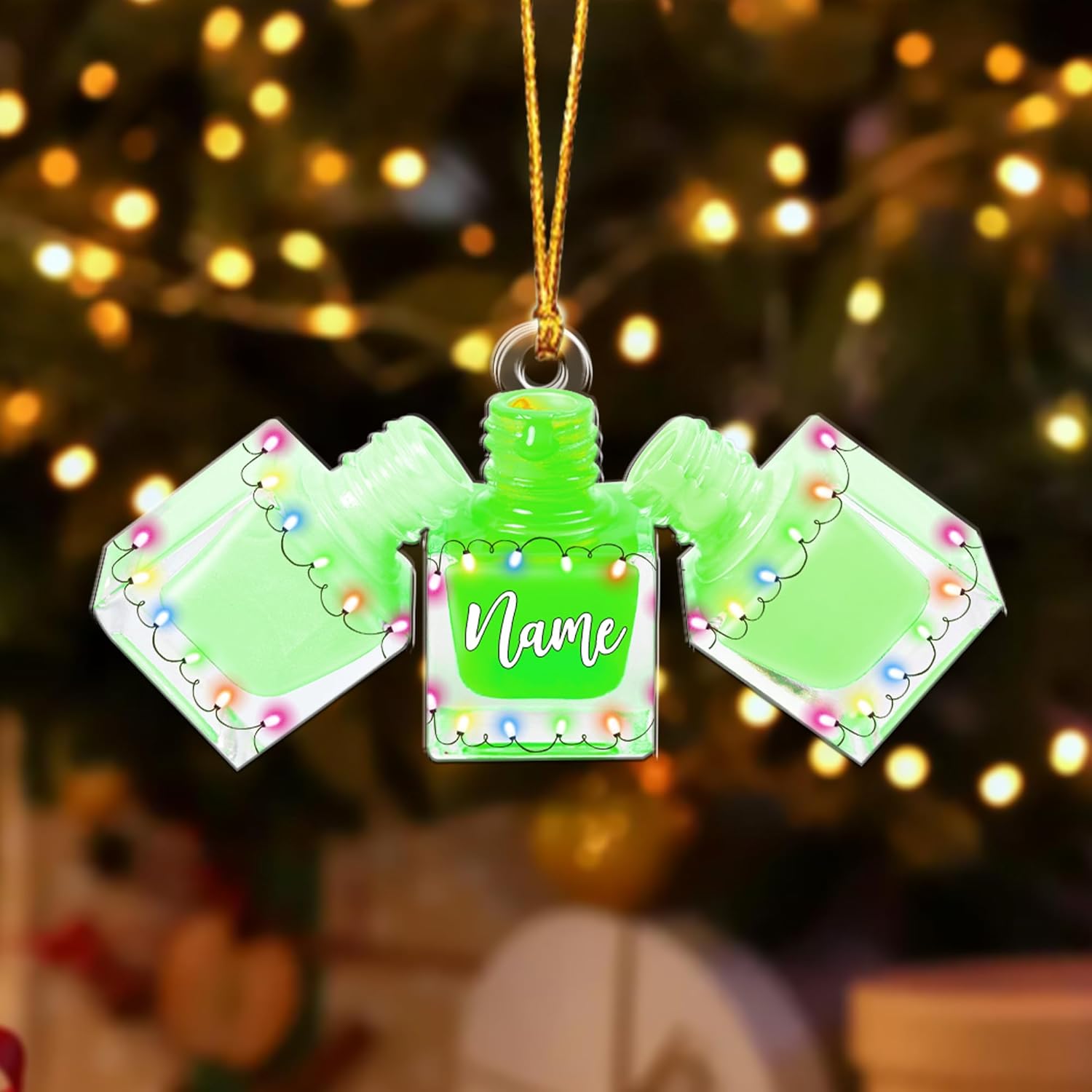 AOVL Personalized Nail Ornament,Nail Technician Ornament, Nail Technician Ornaments, Makeup Ornaments Makeup Christmas Ornament, Nail tech Gifts, Nail Technician Gifts (Nail 6)