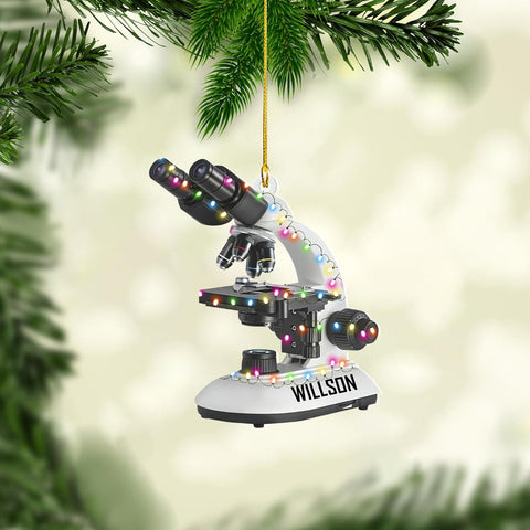 Personalized Chemistry Ornaments for Christmas Tree, Chemistry Christmas Ornament, Science Ornaments, Science Beaker Ornament, Microscope Ornament, Telescope Ornament, Scientist Gift Xmas (M1)