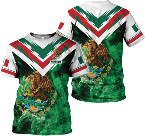 Mostprints Personalized Name Mexican Shirts for Men 3D, Customized Mexico Shirts for Men, Mexico Shirts for Women Mexico Shirt1