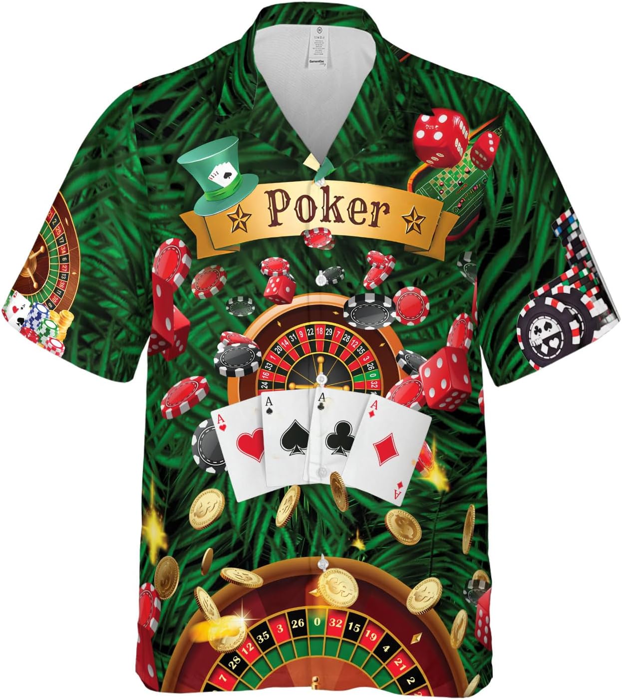 Custom Poker Hawai Shirts for Men Poker Hawaiian Shirt Gambling Casino Fire Short Sleeve Button Down Shirt Summer Beach Shirt
