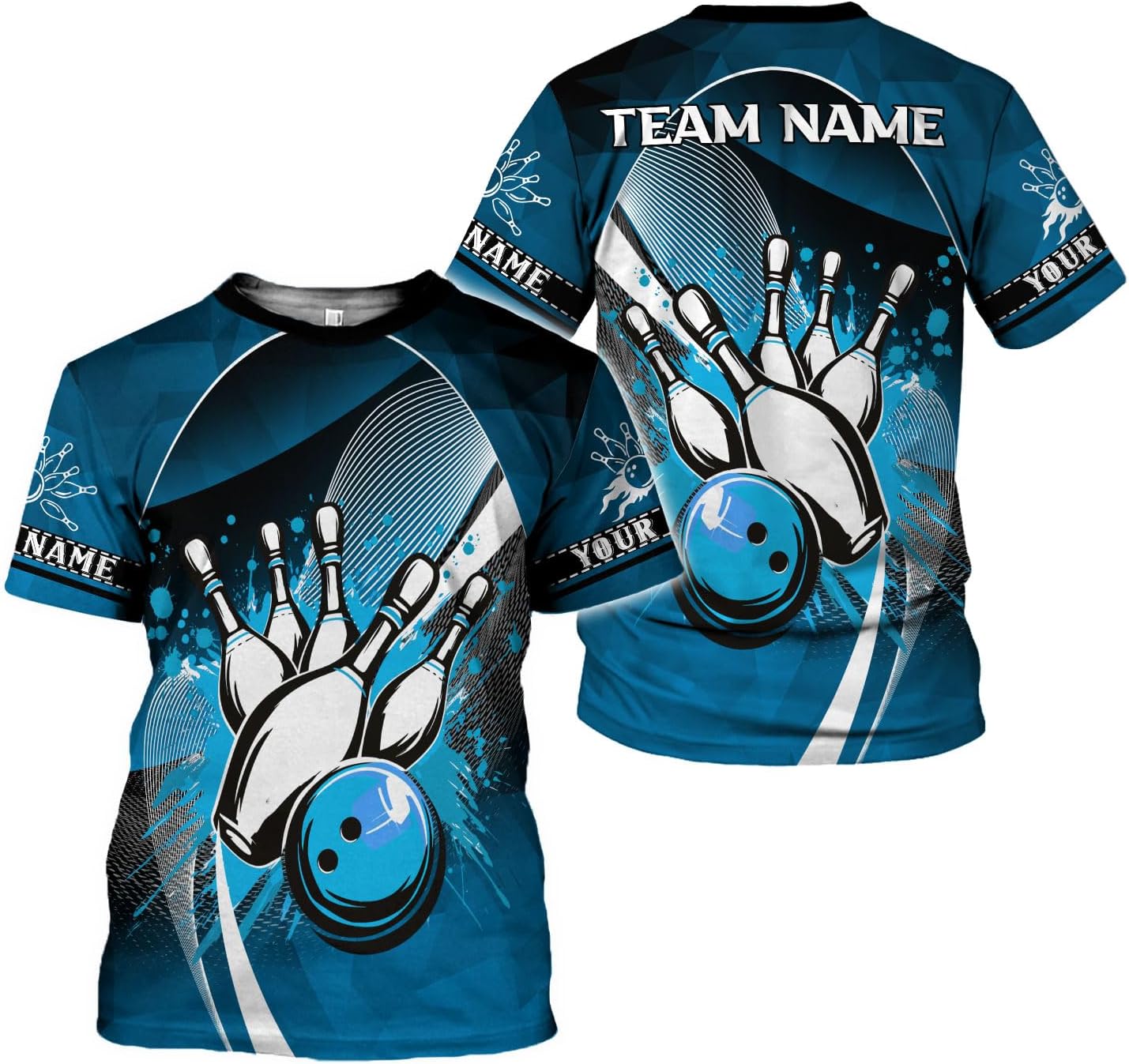 Rivelus Personalized Name Bowling Shirts for Men and Women 3D, Bowling Shirts for Team Bowling, Bowling Shirts Gift