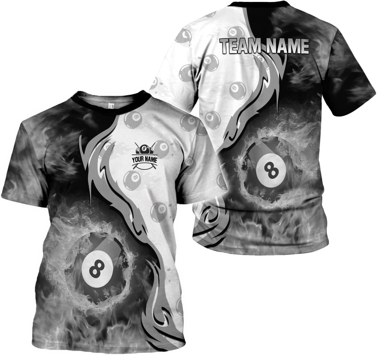 Mostprints Personalized Name Billiard Shirts 3D, Billiards Shirt 8 Ball Billiard Shirt Custom Men's Pool Men Women1