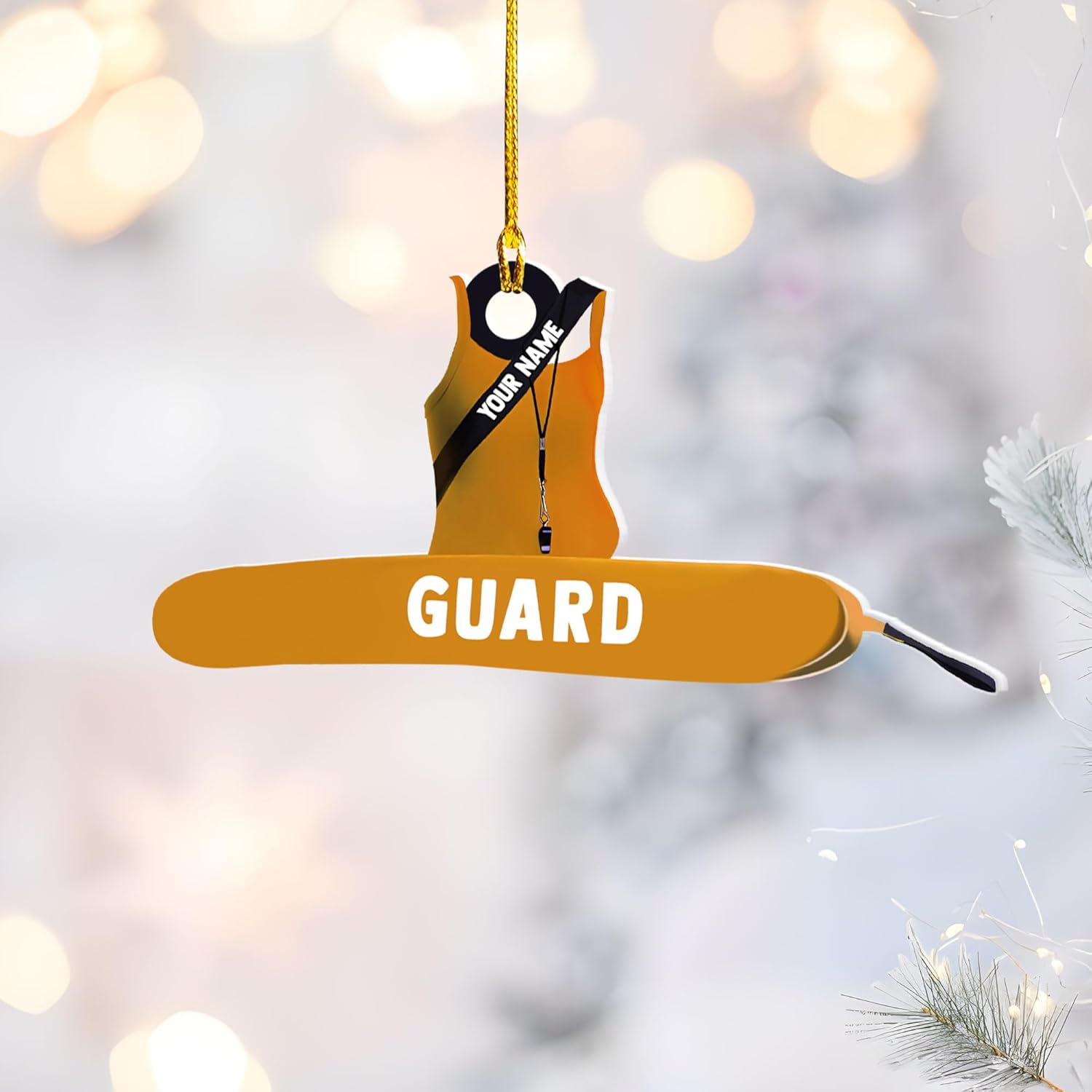 Personalized Lifeguard Ornament, Lifeguard Gift Christmas 2024 Life Guard Ornament Lifesaver Ornament, Lifeguard Gift Ideas for Women Girl Kids, Officially Licensed Hot Lifeguard (Style 10)