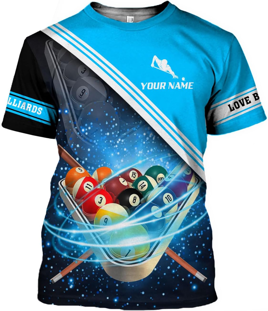 Parvii Personalized Billiards Shirt for Men, 8 Ball Pool Shirt, Billiards Gift