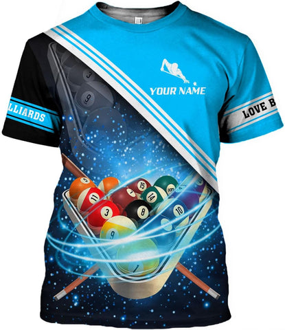 Parvii Personalized Billiards Shirt for Men, 8 Ball Pool Shirt, Billiards Gift
