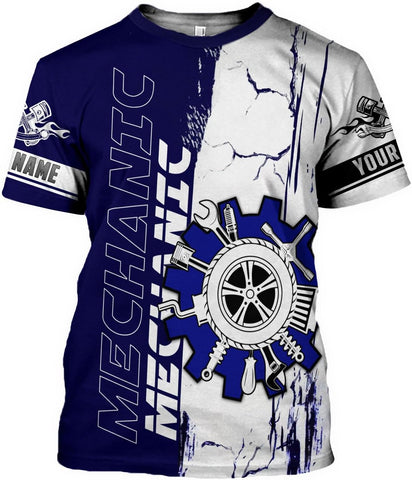 AOVL Personalized Mechanic Shirt 3D Mechanic Shirts Tool Box Mechanic for Men Women Mechanic Garage T-Shirt Mechanics S-5XL