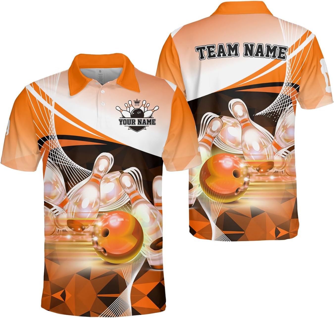 Ligthuy Personalized Name Bowling Polo Shirts 3D for Men and Women, Bowling Shirt, Bowling Shirts for Men Team Bowling Shirt3