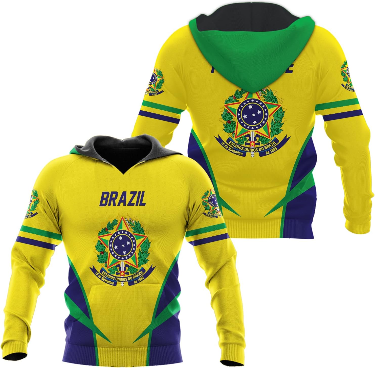 Personalized Brazil Brazilian Flag Brasil Bandera Bandeira T-Shirt Brazil Football Soccer 3D Shirts Gift for Men Women