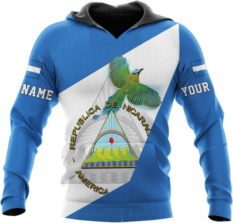 Vybonz Personalized Nicaragua Shirt 3D, Nicaragua Flag Shirts, Nicaraguan Camisas T-Shirt, Nicaragua Shirts for Men Women