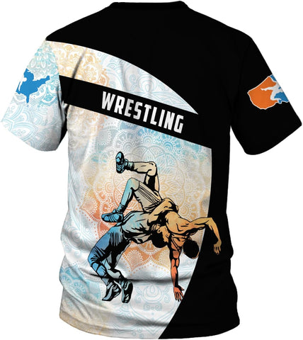 MAPrints Personalized Name Wrestling Shirt 3D All Over Print, Wrestle T-Shirt, Funny Free Hug Wrestling T-Shirt for Men S-5XL