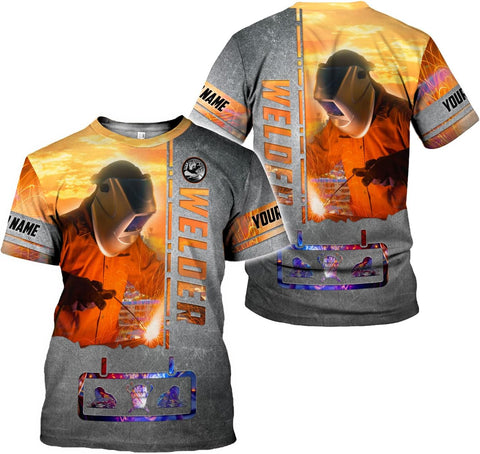 Mostprints Personalized Name Welding Shirt 3D, Custom Welding Shirts Gift, Welding Shirts, Welder Shirt for Men and Women