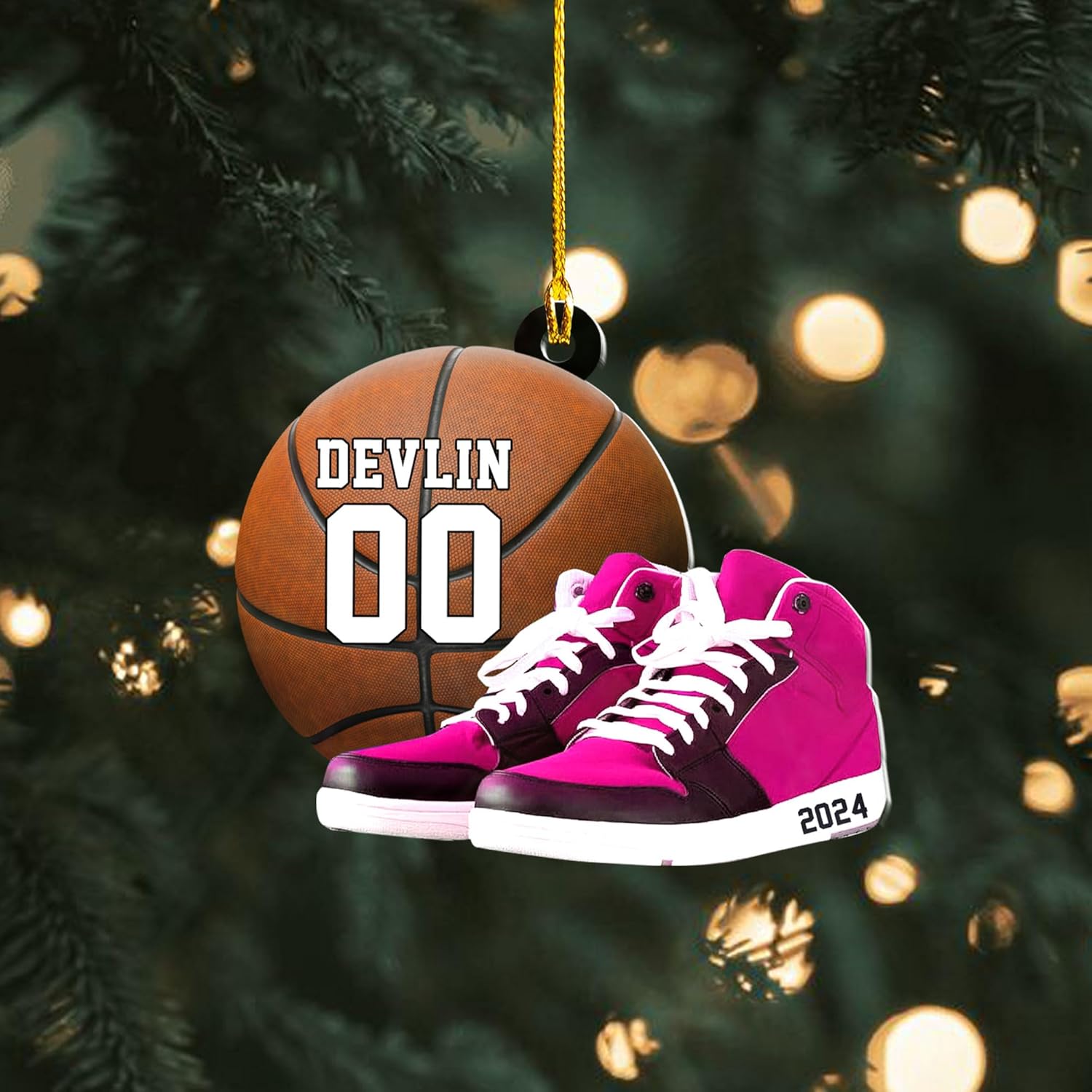 Personalized Basketball Ornaments for Christmas Tree, Basketball Ornament 2024 Custom Basketball Player Ornament Basketball Tree Ornaments Gifts for Basketball Team Ornament Hanging Decor (BKB 16)