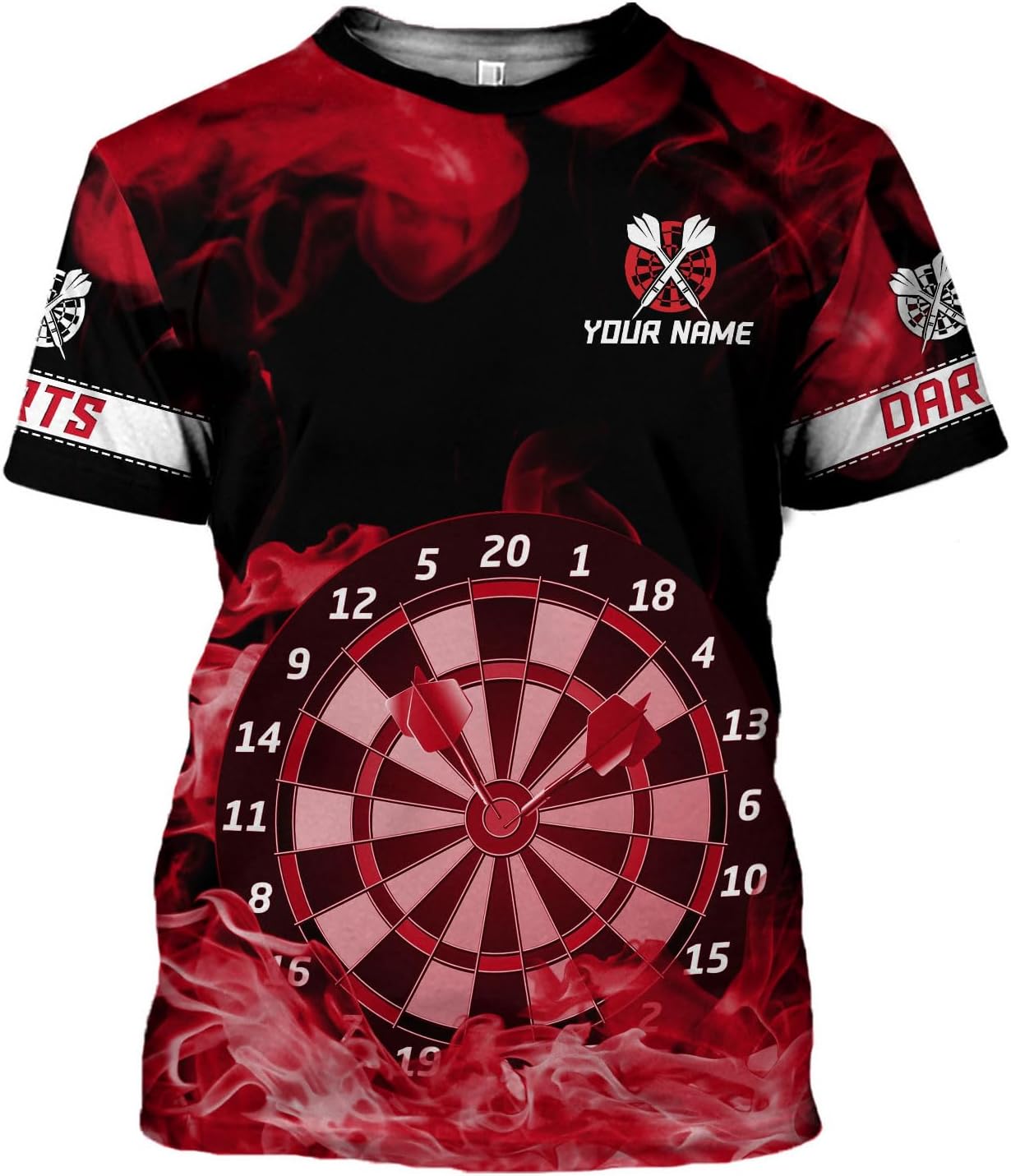 HomeDesign Personalized Dart Shirts, Darts Shirts for Men, Dart Jerseys for Teams, Dartboard Players Shirt Darts Board Gift