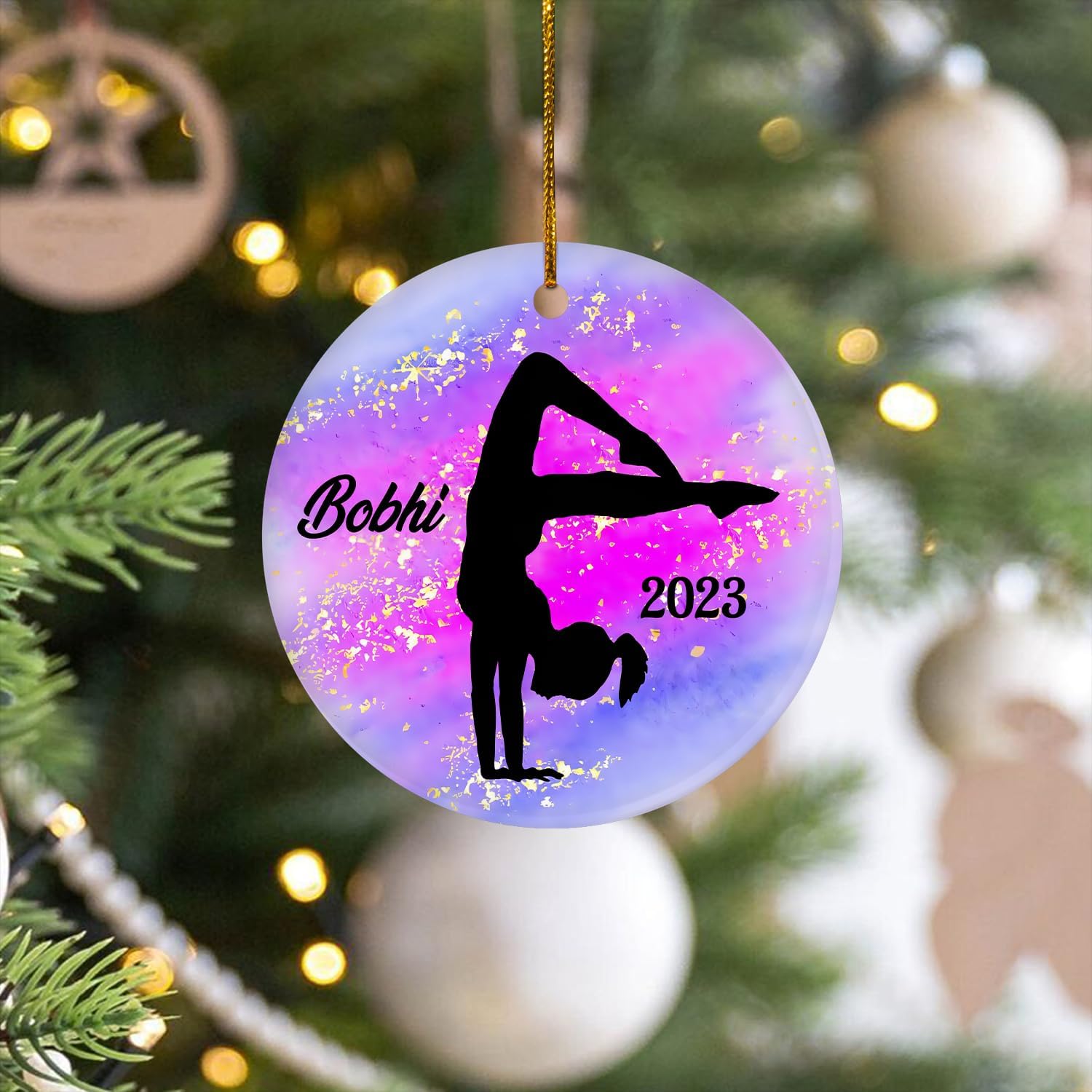 Parvii Personalized Gymnastics Ornaments for Christmas Tree, Gymnastics Christmas Ornament, Gymnastics Ornament for Baby Girl, Gymnastics Christmas Ornament Tree Hanging Ornament (G1)