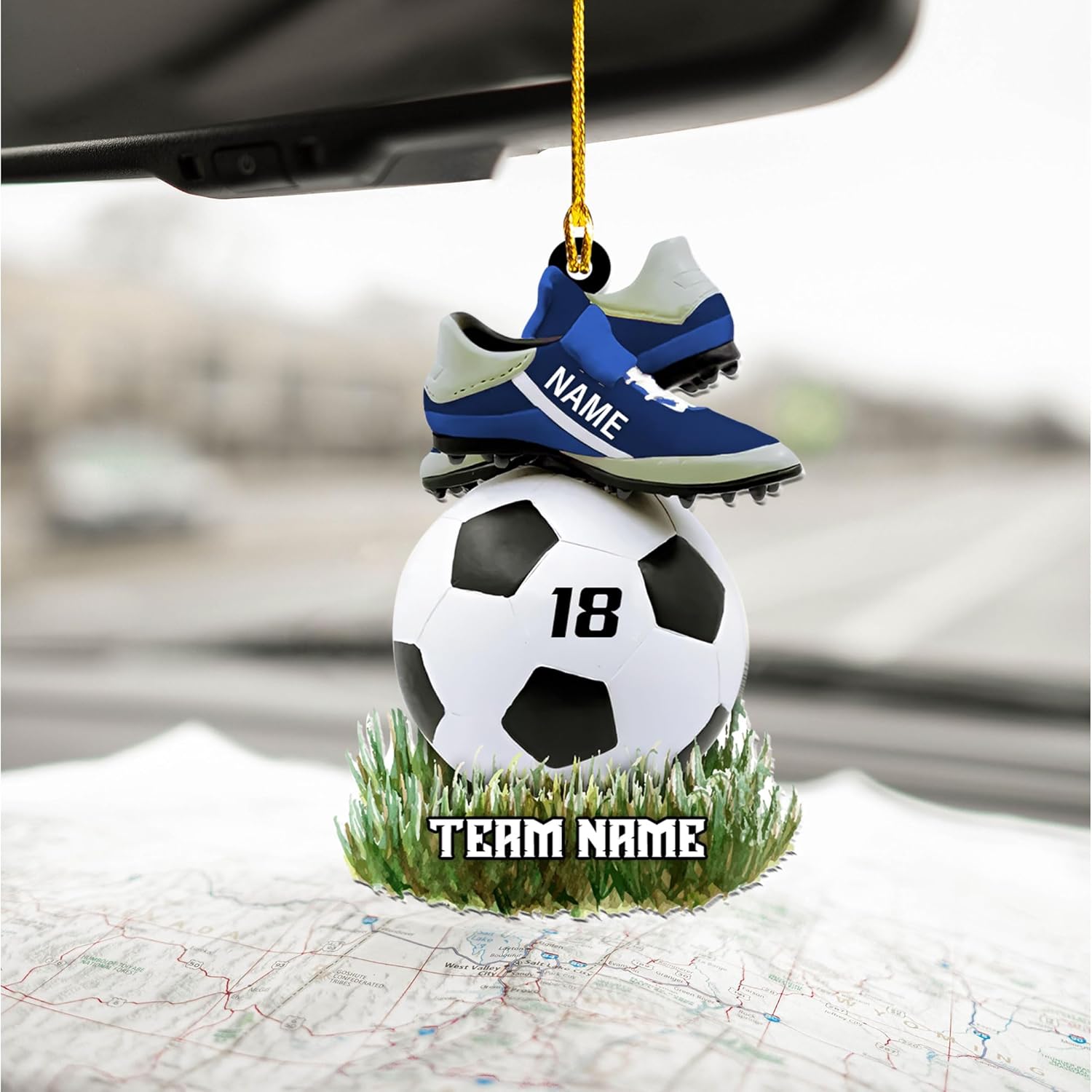 Suseaz Personalized Christmas Flat Ornament 2024, Soccer Ornament for Boys, Soccer Ornaments for Christmas Trees Personalized, Gifts for The Soccer Player, Soccer Birthday Party Decorations (ON103)