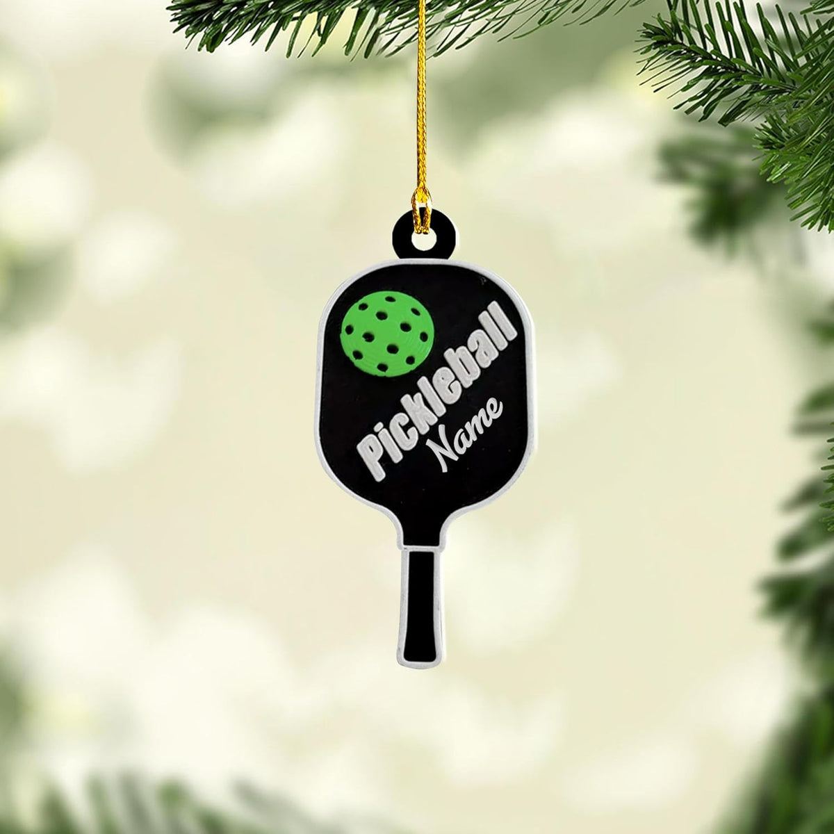 AOVL Personalized Pickleball Ornament Pickle Baller Sport Gifts Ornament Pickleball Ornament for Christmas Tree 2024 Pickleball Gifts Pickleball Paddles Ornaments (PKB 1)