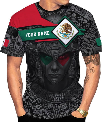 Mostprints Personalized Name Mexican Shirts for Men 3D, Customized Mexico Shirts for Men, Mexico Shirts for Women Mexico Shirt