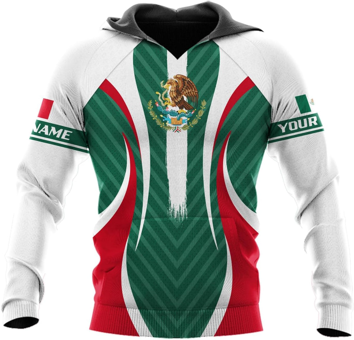 Personalized Name Mexican Hoodie 3D, Customized Mexican Hoodies for Men, Unisex Mexico Hoodie, Mexico Hoodies for Men 1
