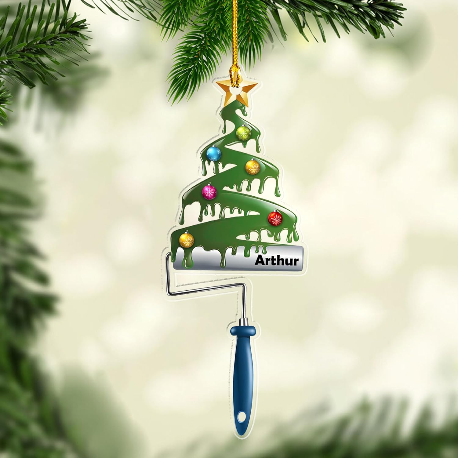 Personalized Painting Ornaments Gifts for a Painter, Painter Ornament Gift for Artist, Artist Christmas Ornament 2024, Artist Palette Christmas Ornament, Paint Brush Ornament for Painter (ON762)