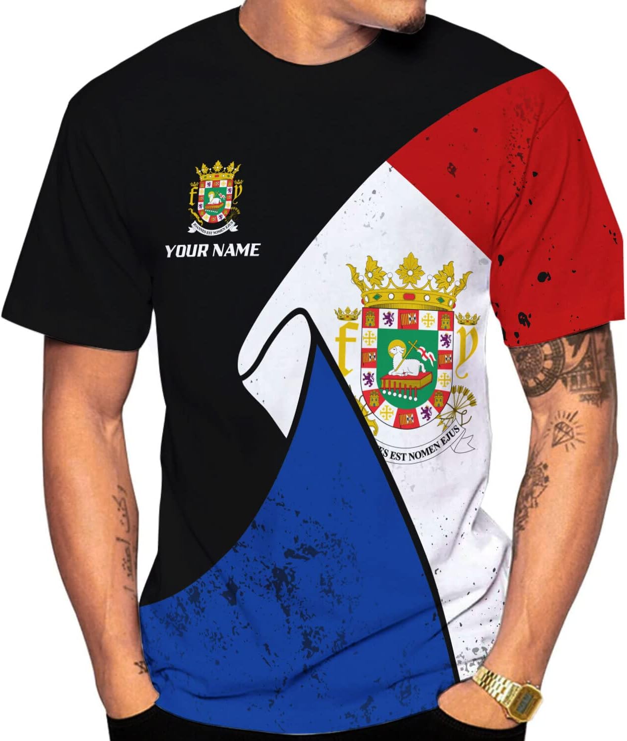 Personalized Name Puerto Rico T-Shirt 3D, Puerto Rico Shirt for Men Women, Puerto Rico Flag T Shirt All Over Printing S-5XL