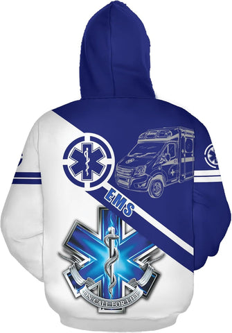 Leeprints Personalized EMT Hoodie EMS Sweatshirt Custom EMS Zip Hoodie Paramedic Uniform Emergency Medical Technician Shirts