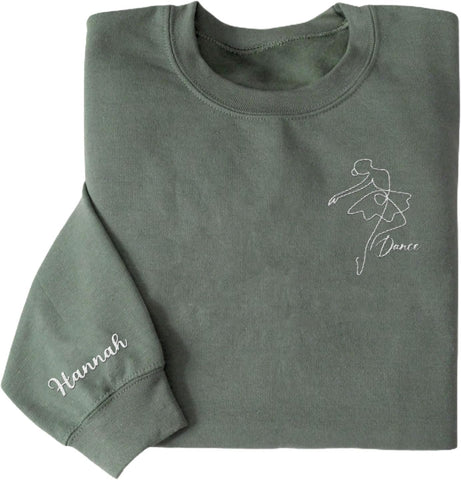 Suseaz Dance Personalized Embroidered Sweatshirt, Funny Dance Mom Mother's Day Sweatshirt, Dancing Mom Clothing,Gifts For Mom