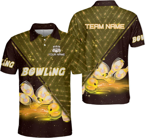 Custom 3D Bowling Polo Shirts for Men and Women Personalized Team Name Gift Unisex Customized Bowling Short Sleeve Polo Shirt