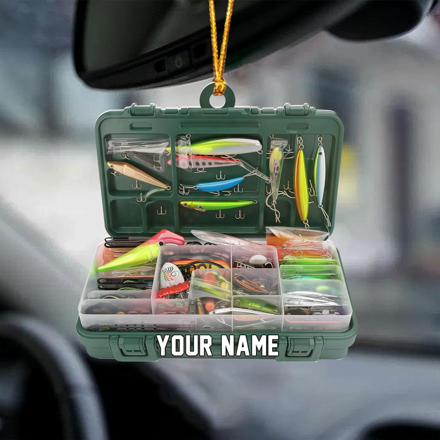 Royal Fight Custom Fishing Tackle Box Ornaments 2024 Fishing Ornaments for Christmas Tree Christmas Ornaments Fishing Fisherman Ornament Bass Fish Ornament Fishing Decorations Flat Ornaments (FTB5)