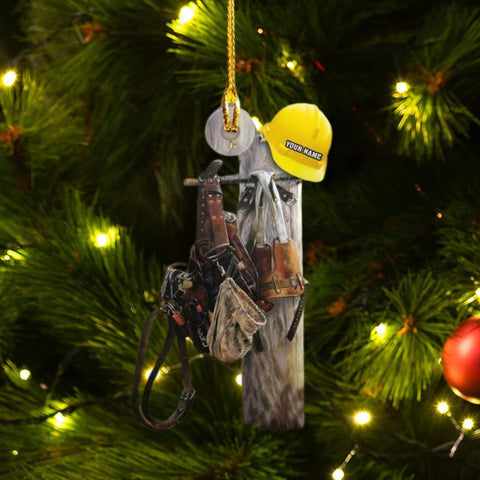 HomeDesign Personalized Lineman Ornament Custom Lineman Ornaments Line Man Christmas Ornaments Gifts for Lineman Ornament Lineman Christmas Hanging Ornament Lineman Gift (Style 5)