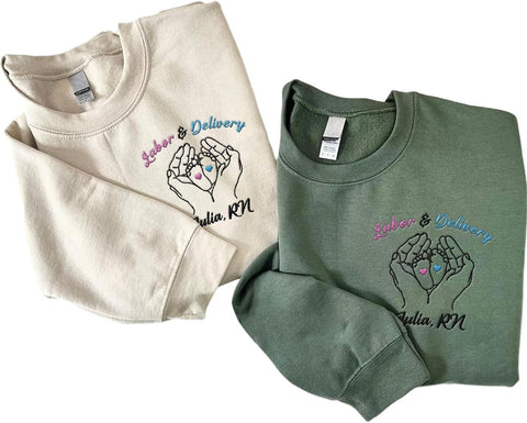 Leeprints L&D Sweatshirt, Personalized LD Shirt, Nurse Appreciation Gift