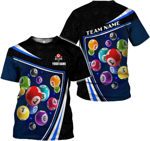 Ligthuy Personalized Name Billiard Shirts 3D, Billiards Shirt 8 Ball Billiard Shirt Custom Men's Pool Men Women1