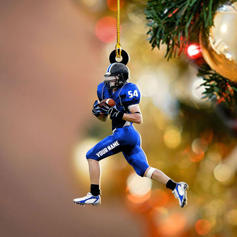 Artparel Personalized Football Ornament Customized Football Christmas Ornaments Football Ornament Christmas Hanging D��cor Gift for Football Fans Football Gifts Gift for Football (FB 24)
