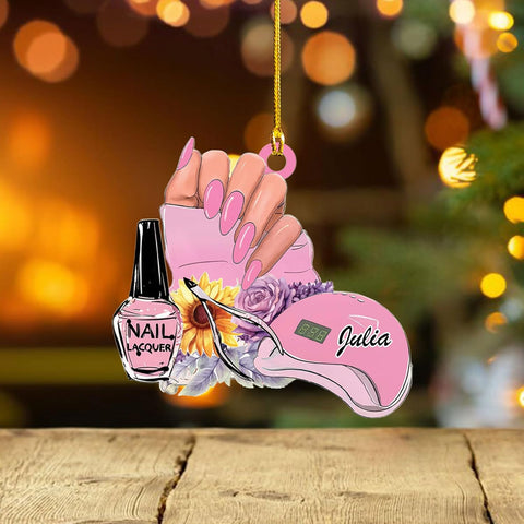 Personalized Nail Ornament,Nail Technician Ornament, Nail Technician, Gift for Her, Makeup Ornaments Makeup Christmas Ornament, Nail tech Gifts, Nail Technician Gifts (Style 4)