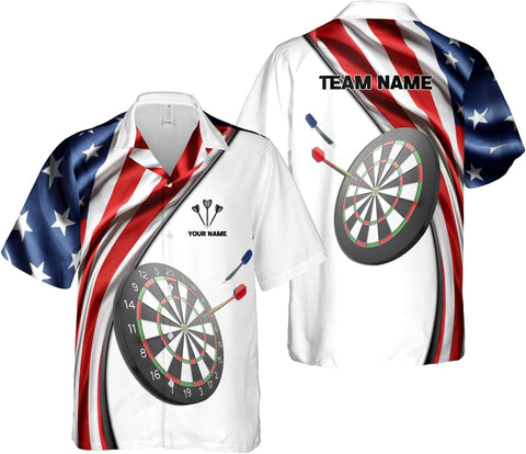 Generic Personalized Dart Hawai Shirt - Men's Unisex-Adults Hawaiian Dart Team League Hawaiian Shirt - Short Sleeve Button Down - Multi, Large