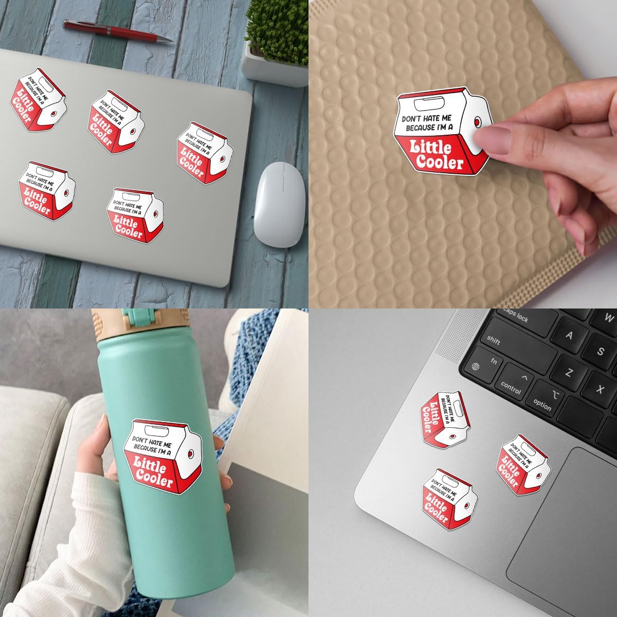 3 Pcs Dont Hate Me Because I'm A Little Cooler Sticker, Cooler Funny Pun Stickers for Laptop Bottle Phone Car Helmet 3'x3' (L1)