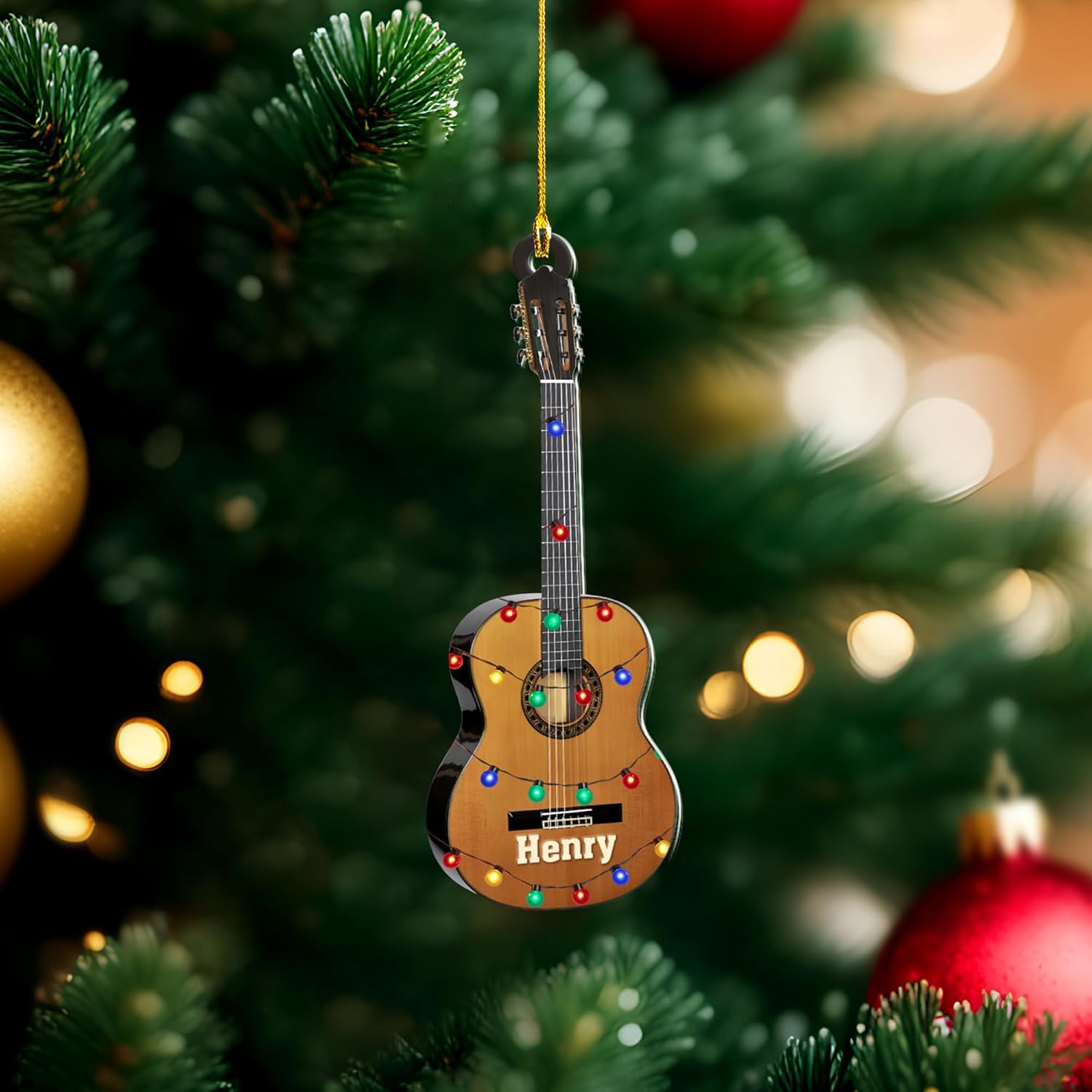 Personalized Guitar Ornament, Electric Guitar Ornament, Guitar Christmas Ornaments 2024, Acoustic Guitar Christmas Ornament, Guitar Christmas Ornaments Guitarist Gift Musical Instruments Xmas (G12)
