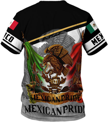 Mostprints Personalized Name Mexican Shirts 3D Customized Mexico Shirt US Flag, Mexican Shirts for women Unisex