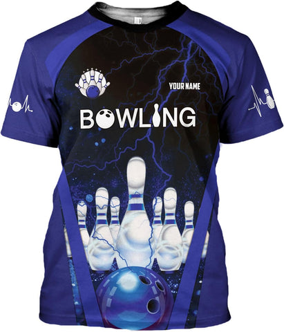 Personalized Bowling Shirt Custom Name Bowling Jersey Shirts Gift for Women & Men Womens Polo Team 3D Unisex Short Sleeve