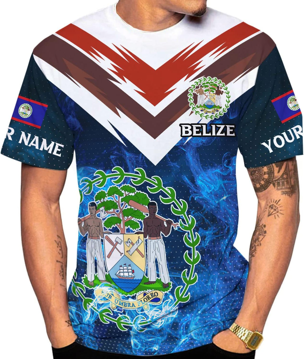 Personalized Belize Shirt for Men and Women, Coat of Arms of Belize Flag Flag Shirt, Belizean Country Flag Gift