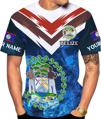 Personalized Belize Shirt for Men and Women, Coat of Arms of Belize Flag Flag Shirt, Belizean Country Flag Gift