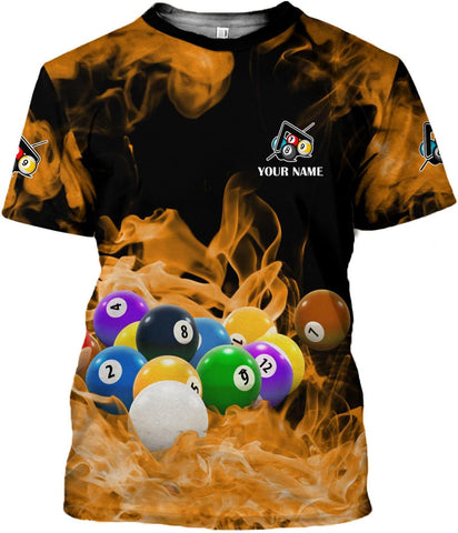 Parvii Personalized Billiards Shirt for Men, 8 Ball Pool Shirt, Billiards Gift