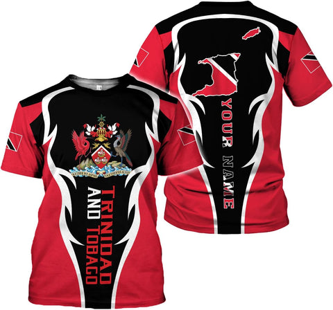 Vybonz Personalized Trinidad & Tobago Hoodie 3D Trinidad and Tobago Coat of Arms Flag Sweatshirt Trinidad Pride Zip Hoodie