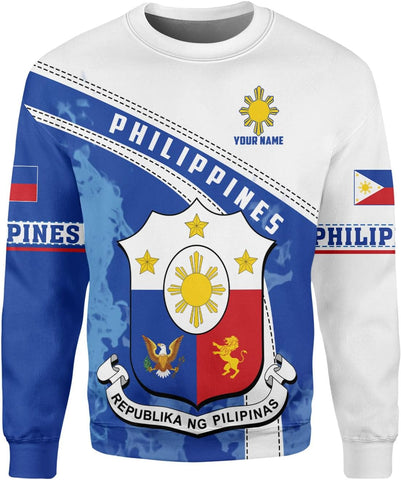 Mostprints Personalized Name Philippines Shirts 3D, Filipino Flag Pride Shirt Philippines Shirt Flag Tshirt for Men Women S-5XL