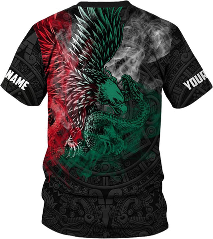 RoyalBro Personalized Mexico Shirt, Camisas de Mexico Customized Mexican Shirts Mexican Flag Mexico 3D Shirt for Men Women