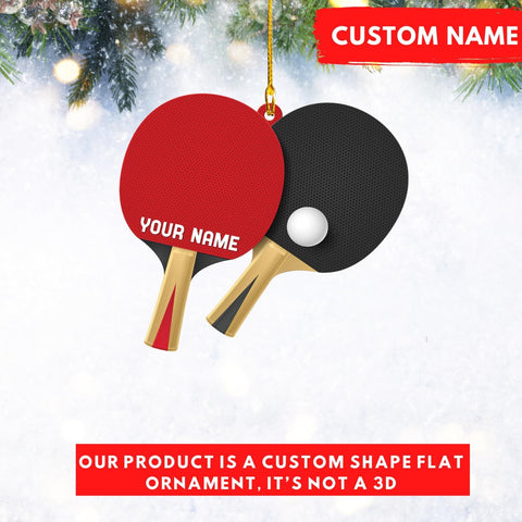 Personalized Table Tennis Ornament Gift Christmas Ornaments, Ping Pong Personalized Christmas Tree Ornament, Gifts for Tennis Lovers, Tennis Player, Tennis Christmas Ornament (Style 2)