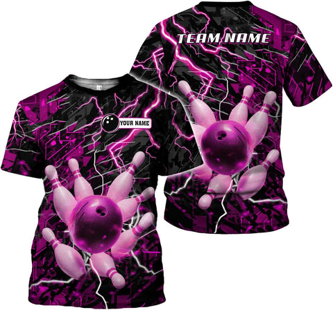 Rivelus Personalized Name Bowling Shirts for Men and Women 3D, Bowling Shirts for Team Bowling, Bowling Shirts Gift