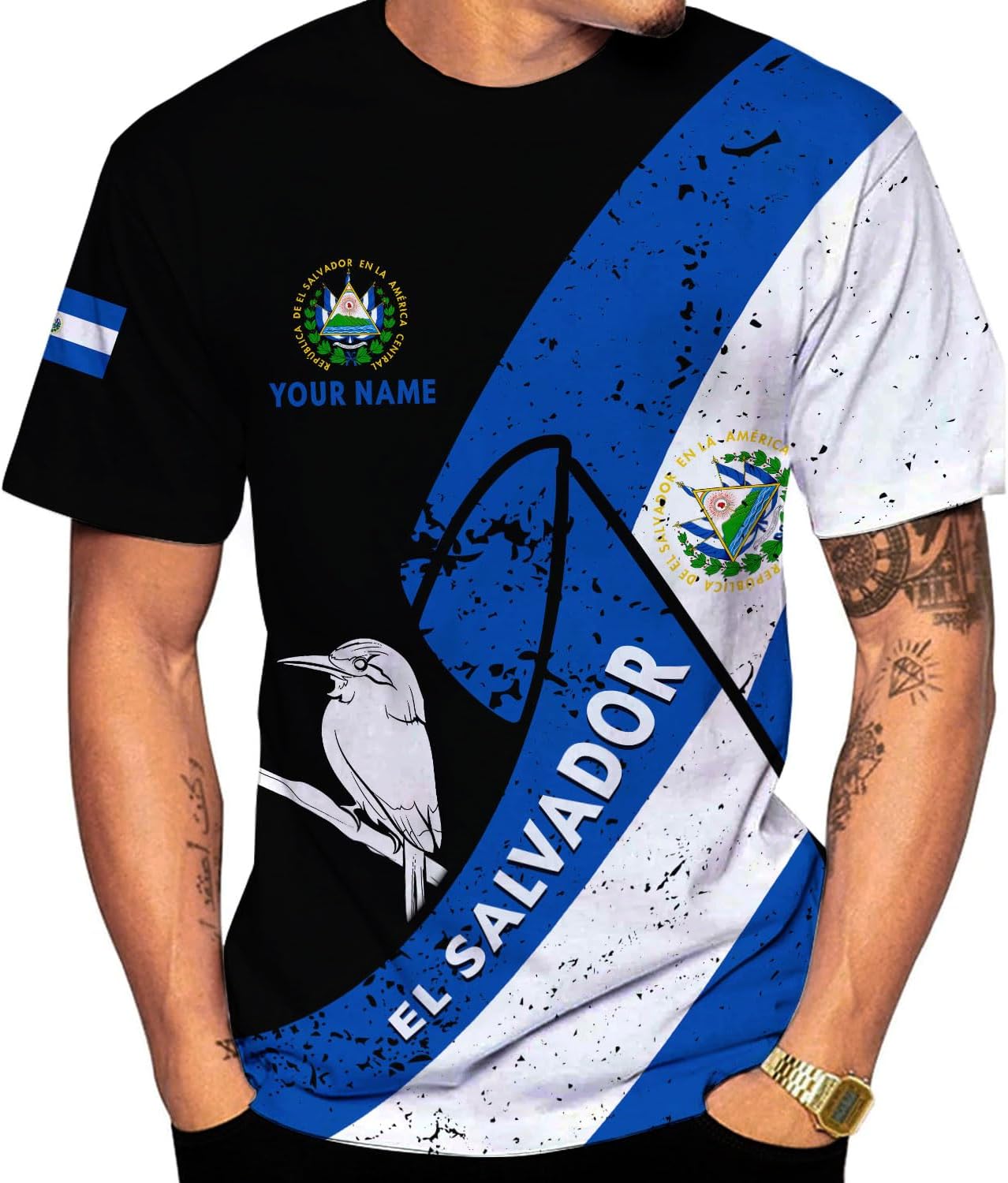 Personalized El Salvador Shirt Custom Camiseta de El Salvador Flag Shirt Men, Women Salvadorans Pride El Salvadoreña Gift